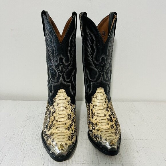 Dos De Oro Boots Python Two Tone J-Toe Casual Western Cowboy Men 5 - Picture 3 of 16